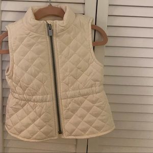 Cream quilted vest with fleece liner from old navy 12-18 months.